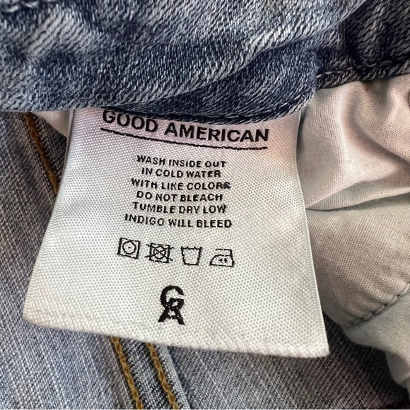 GOOD AMERICAN Denim Good Legs High Rise Jeans Raw Cascade Hem Size 10 / 30 - Picture 9 of 12